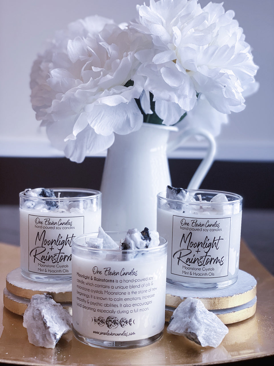 Moonlight & Rainstorms - Crystal Soy Candle – One Eleven Candles