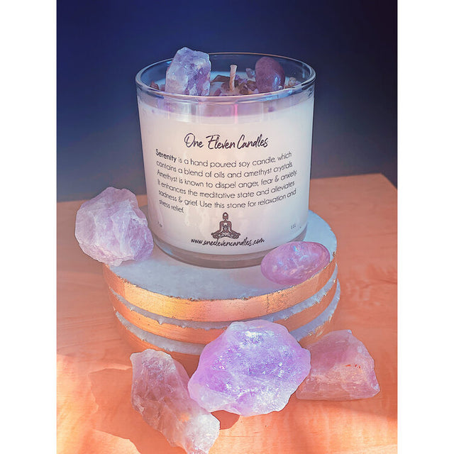 Serenity Crystal Soy Candle One Eleven Candles